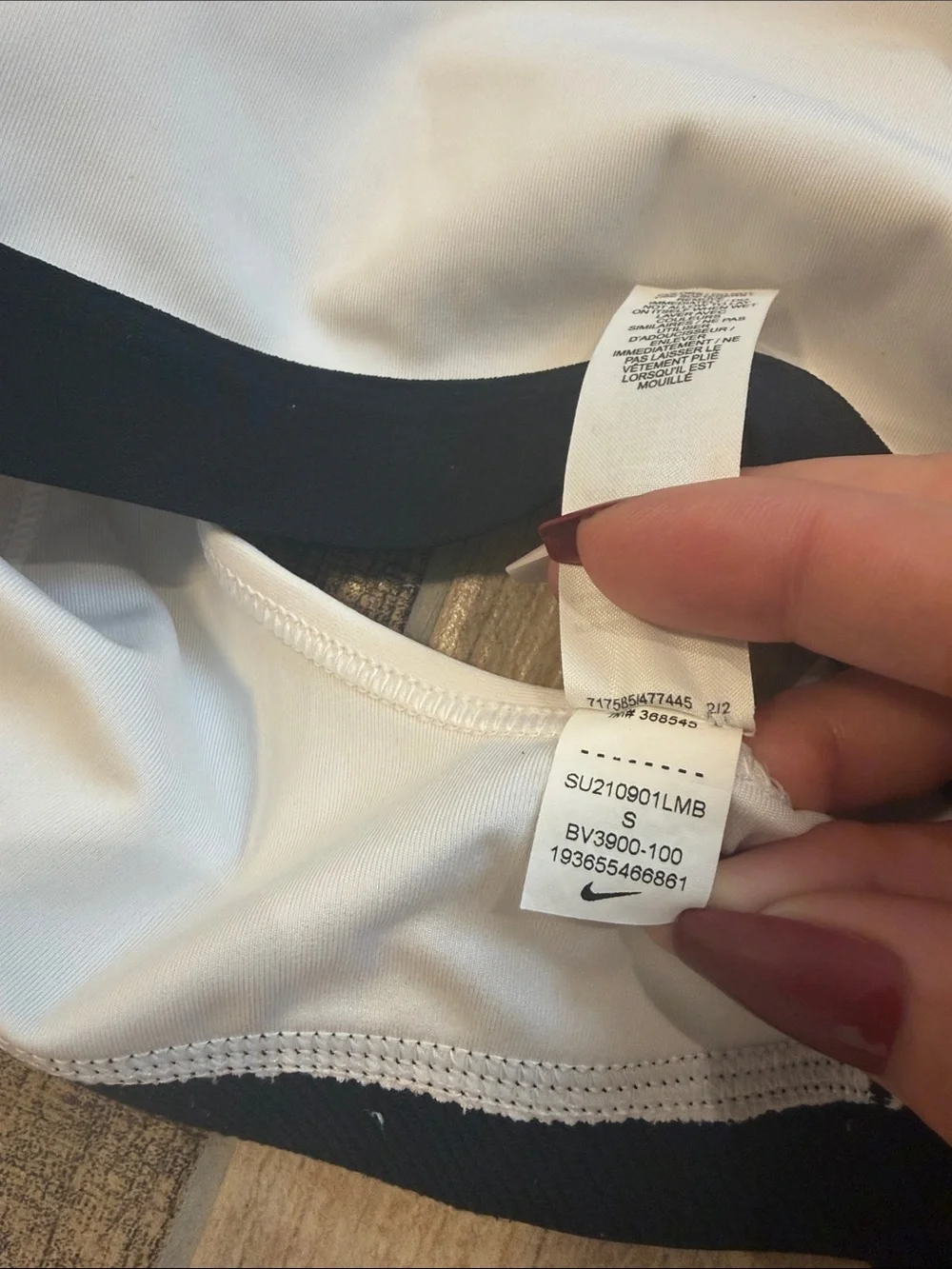 Nike Dri-Fit White Racerback Sports Bra Nike Swoosh Size Small S